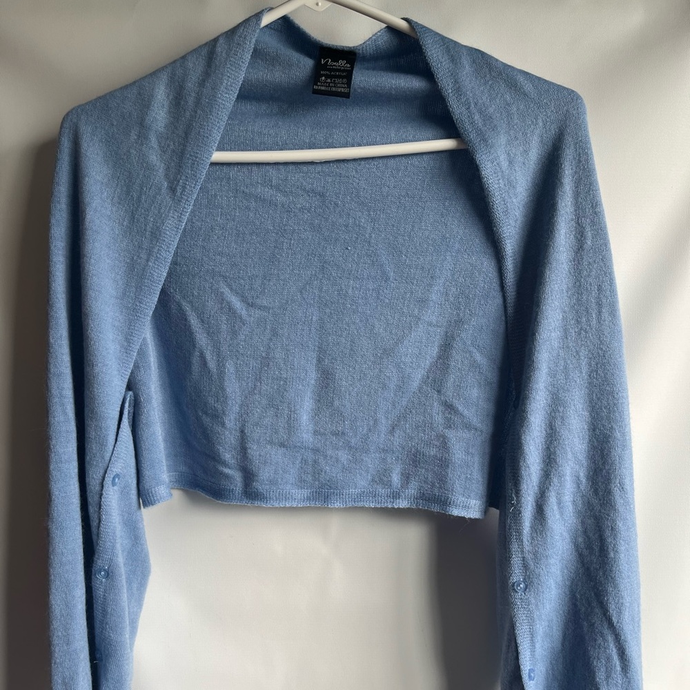 Light Blue ballet wrap sweater